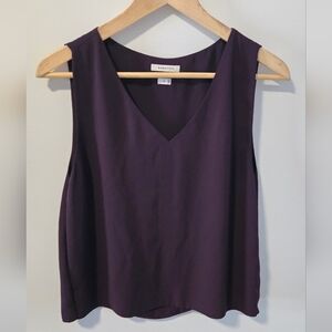 Babaton Deep Purple V-Neck Sleeveless Top